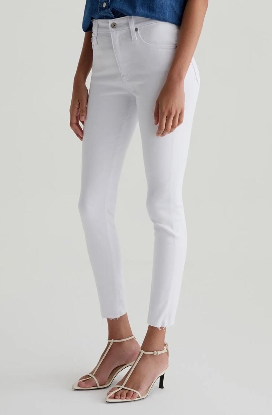 AG Adriano Goldschmied White Low-Rise Skinny Jeans – Size 25